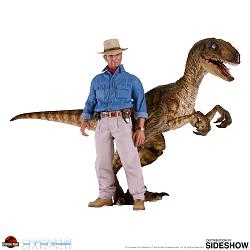 Jurassic Park: Dr. Alan and Velociraptor 1:6 Scale Figure Set